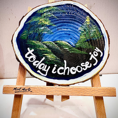 Tranh Vẽ Tay Trên Gỗ Thông Today I Choose Joy Decor Trang Trí Độc Bản Handmade