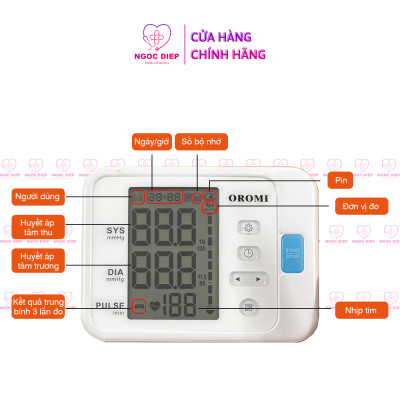 Máy đo huyết áp điện tử bắp tay OROMI YK-BPA4 - Có hỗ trợ giọng nói tiếng việt - Hàng chính hãng