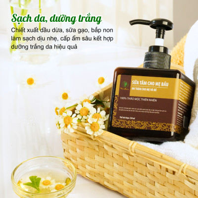 Bộ tắm và tẩy tế bào chết toàn thân Wonmom ( 1 Scrub café tẩy toàn thân + 1 Sữa tắm cho mẹ )