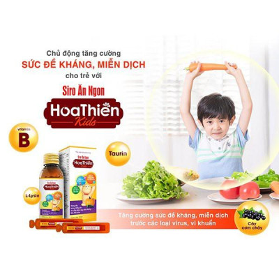 Siro Ăn Ngon Hoa Thiên chai 120ml giúp kích thích hệ tiêu hóa bé ăn ngon hơn