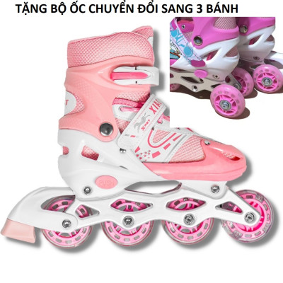 giày trượt patin tặng bộ ốc chuyển sang 3 bánh , tặng bảo hộ chân tay gối
