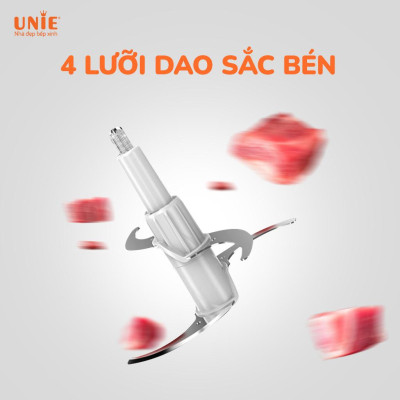 Máy Xay Thịt Unie UE226, Công Suất 300w - 2 Cối Inox 304, Hàng Chính Hãng