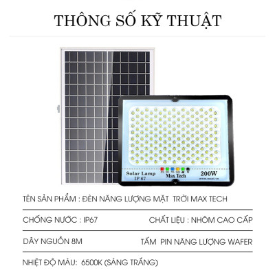 Đèn năng lượng mặt trời  MAXTECH bóng to 150w, 200w, 250w, 300w - Công suất lớn, Tiết kiệm điện- D1370