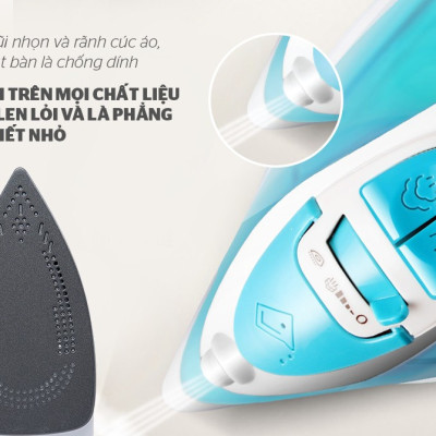 Bàn Là Hơi SUNHOUSE SHD2065 - Công Suất 1600W - Thân Nhựa ABS Chịu Nhiệt Tốt - Mặt Bàn Là Chống Dính - Phun Hơi Liên Tục - Tiện Lợi Với 5 Chế Độ Là - Hàng Chính Hãng