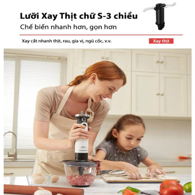 Máy xay sinh tố cầm tay 4 trong 1 Morphy Richards MR6006 Công suất: 600W Tích hợp 8 tốc độ quay cùng chế độ Turbo - HÀNG NHẬP KHẨU