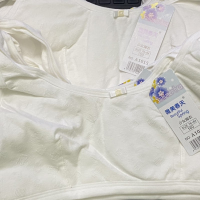 ÁO LÁ HỌC SINH COTTON TRƠN HỌA TIẾT HOA CHÌM CÀI SAU 3 MÓC – MÃ A1015