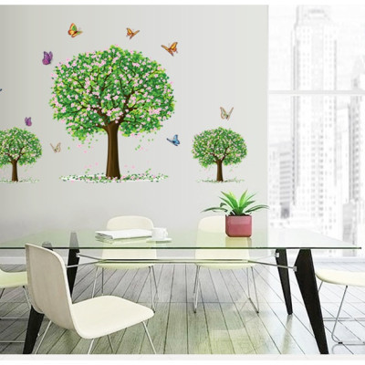 Decal Ba cây xanh mùa xuân Amy  DCX053 (70 x 115 cm)