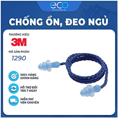 Nút bịt tai chống ồn 3M 1290 có dây, chống nước chính hãng