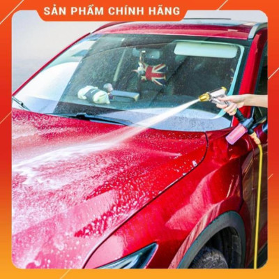 ️ Bộ dây vòi xịt nước rửa xe, tưới cây , tăng áp 3 lần, loại 15m 206236 đầu đồng,cút,nối đen+ đai