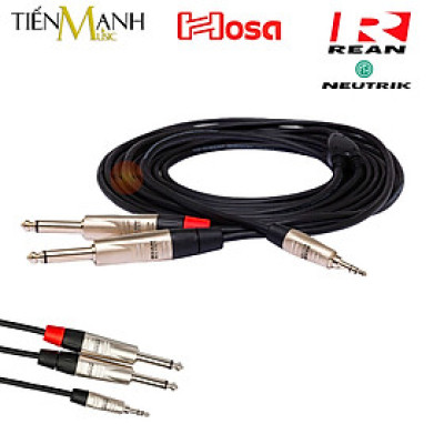 Dây Chia Tín Hiệu Chữ Y Hosa Pro Rean by Neutrik Dài 3m Đầu 3ly Stereo TRS Sang 2 Đầu 6ly Mono TS HMP-010Y Cable 1/4 in Hàng Chính Hãng