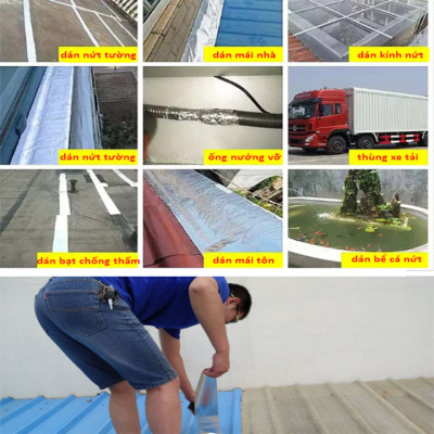 	 Băng keo chống thấm X2000, siêu dính mọi chất liệu, khổ rộng 20cm dài 5m