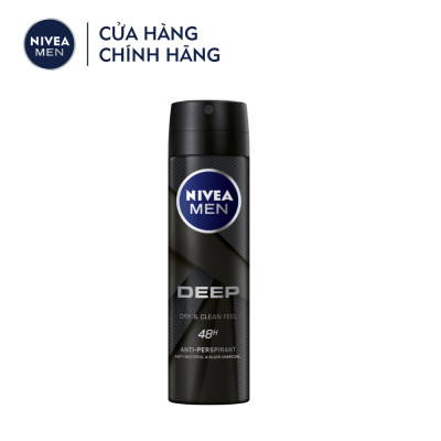 Xịt Ngăn Mùi NIVEA MEN Deep Than Đen Hoạt Tính (150 ml) - 80027
