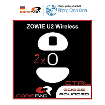 Feet chuột PTFE Corepad Skatez CTRL Zowie U2 Wireless / FK2-DW / ZA13-DW / S2-DW (2 bộ) - Hàng Chính Hãng