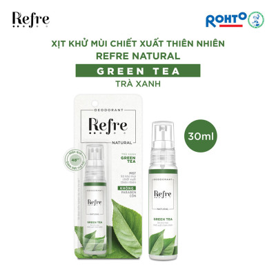Xịt khử mùi chiết xuất thiên nhiên Refre Natural Green Tea Hương Trà Xanh (30ml)