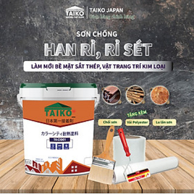 [1 Kg] Keo Sơn Chống Han Gỉ, Gỉ Sét, Chống Cháy TAIKO CG01 - Phù Hợp bề mặt Tấm Lợp, Lan Can, Cổng, Gầm Xe Thép