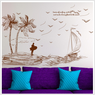 Decal dán tường Thuyền buồm ra khơi