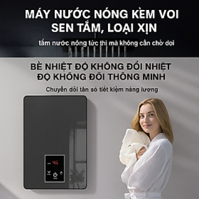 Máy Nước Nóng Cảm Ứng LCD Chống Giật – Tích Hợp Cảm Biến Nhiệt, Tặng Vòi Sen Đa Chế Độ Loại Xịn