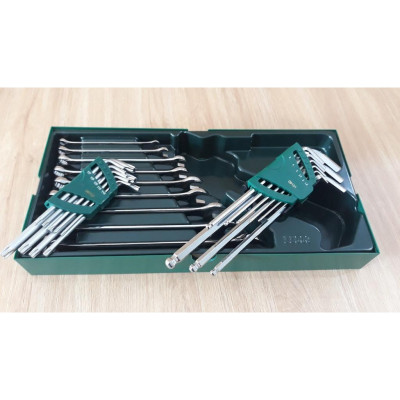 Bộ khay cờ lê vòng miệng 27 chi tiết (hệ inch) & bộ lục giác SATA 09922