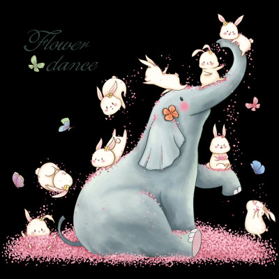 Sticker Giấy Dán Tường Decal Dán tường Tranh Dán Tường Trang Trí Tường Mẫu Chú Voi Con Ngộ Nghĩnh ZH-1008