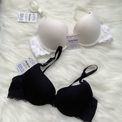 Áo ngực nữ form đẹp mút vừa vải trơn có phối ren mã HG293332