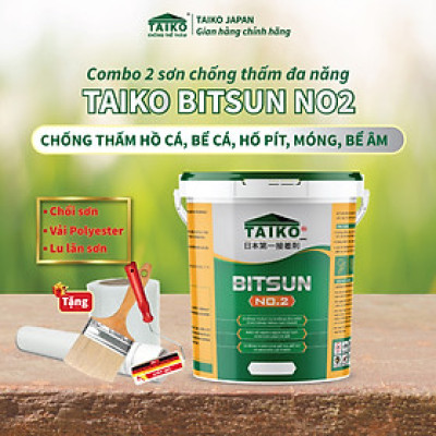 Sơn Chống Thấm Đa Năng Gốc Bitum TAIKO BITSUN NO2 - Keo Sơn Chống Thấm Bể Cá Koi, Sàn Mái Nhà, Móng Nhà, Bể Âm