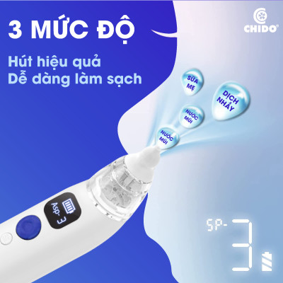 Máy Hút Mũi Cho bé Chido 3 Đầu Chido ZLY-018 3 tốc độ Hút Cho Bé 5 tuổi