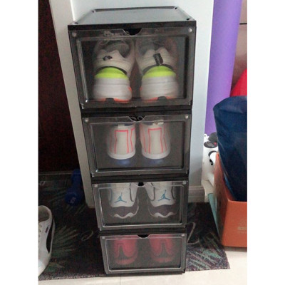 COMBO 2 Hộp Nhựa Cứng Thông Minh Đựng Giày Thể Thao Sneaker Nắp Trong Suốt Có Nam Châm Hít VÀ Cửa Gài - Chịu Lực Tốt