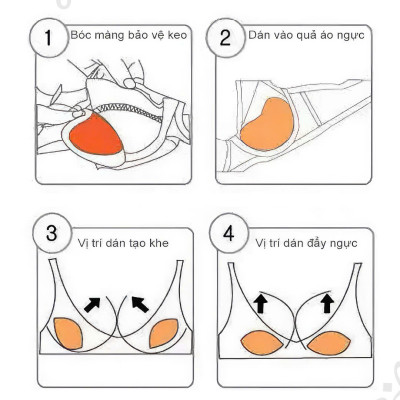 Miếng Dán Độn Ngực Hình Trái Tim LMcation. Giao hàng hỏa tốc.