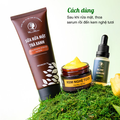 Bộ trắng da, sạch mụn và nám chuyên sâu Wonmom ( 1 Sữa rửa mặt + 1 Kem nghệ tươi + 1 Serum mụn )