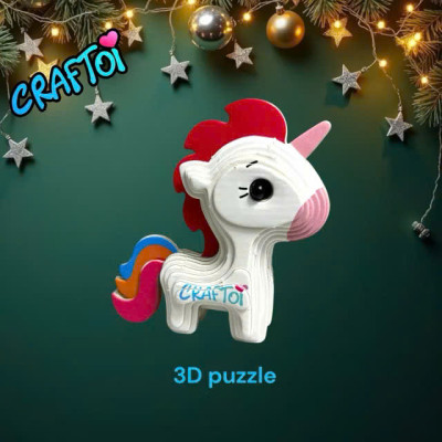 Bộ mô hình đồ chơi lắp ráp xếp hình DIY 3D Đồ Chơi Xây Dựng Mô Hình Giáo Dục Trẻ Em CRAFTOI 3D Puzzel Kit Unicorn
