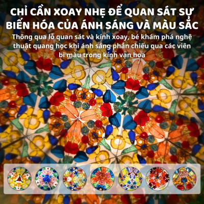 Đồ chơi kính vạn hoa Mideer Colorful Kaleidoscope, Đồ chơi sáng tạo cho bé 3,4,5,6,7 tuổi