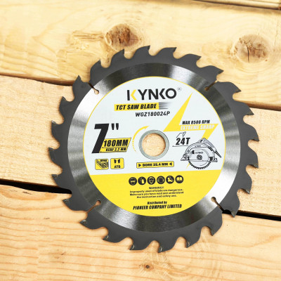 LƯỠI CƯA GỖ TCT 24 RĂNG đường kính phi Ø 180mm KYNKO WGZ180024P