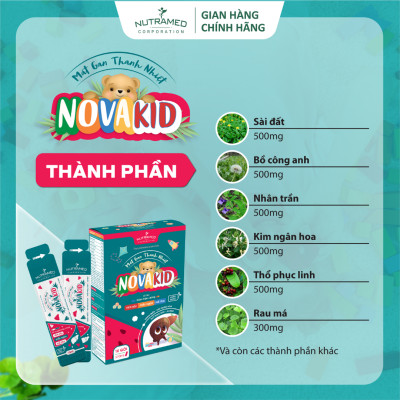 Gói uống Novakid hỗ trợ tiêu độc, mát gan thanh nhiệt cho trẻ em (10 gói) - Nutramed