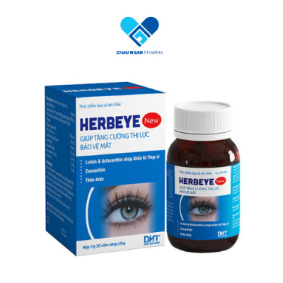 Herbeye New DHT - Giúp giảm khô mắt, mỏi mắt, giúp tăng cường thị lực, hỗ trợ hạn chế thoái hóa điểm vàng - Châu Ngân Pharma