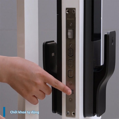 [CHÍNH HÃNG] Khóa cửa thông minh Philips DDL801-5HBS – Điều khiển từ xa, vân tay, thẻ từ, mật khẩu, chìa cơ, tích hợp chuông cửa