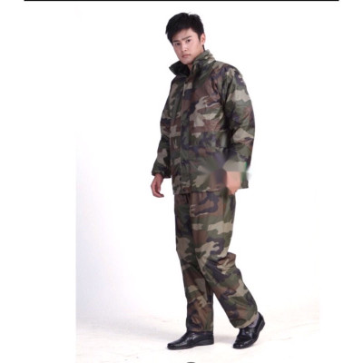 Áo mưa bộ - Bộ áo đi mưa , vải dù cho người lớn 3XL  ( 65 - 80kg ) , màu lính rằn ri , chống thấm nước , phù hợp cho nam và nữ  kèm túi đựng sang trọng