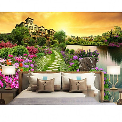 Tranh dan tuong biệt thự bên sông PC45