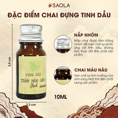 Tinh dầu Tràm năm gân (Tràm Úc) Huế 30ml (Niaouli oil) - Ngừa cảm mạo, giữ ấm cơ thể, đuổi côn trùng, giảm say xe, lọc không khí - Hàng Chính Hãng