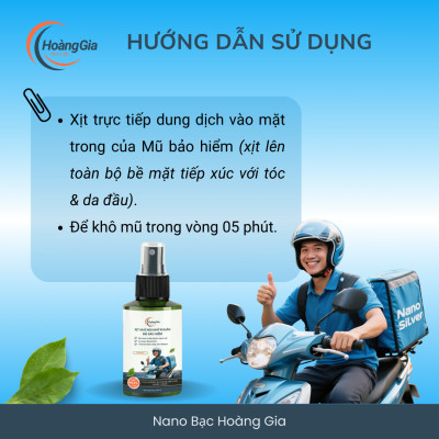 Xịt Khử Mùi Mũ Bảo Hiểm Nano Bạc Hoàng Gia - Dành cho Nam/Shipper Bảo Vệ Da Đầu & Tóc 100ml