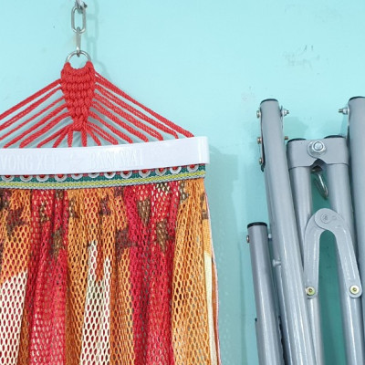 Võng xếp BAN MAI, võng cho trẻ em, nguyên bộ gồm khung võng và lưới võng (Giao màu ngẫu nhiên)