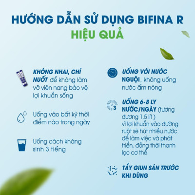 Men vi sinh Bifina R 20 gói - Dành cho người bị viêm đại tràng, rối loạn tiêu hóa