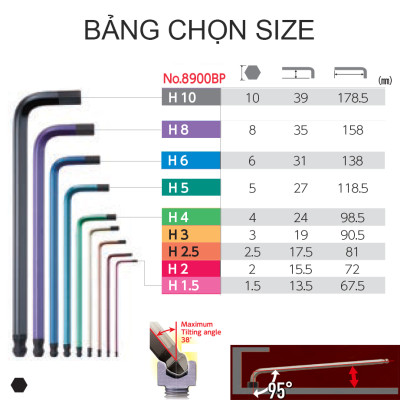 Lục giác No.8900BP nhiều màu Vessel (Nhật Bản)