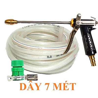 Bộ dây vòi xịt nước rửa xe,tưới cây ,tăng áp 3 lần,loại 7m.10m 206318 đầu đồng,đai,nối nhựa v+ túi đựng bút