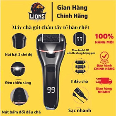 ( Tặng bộ phụ kiện 10 món) Máy chà máy tẩy da chết chân vết chai da khô toàn tự động đèn led, ,Mịn Màng Cho Từng Bước Đi Cao Cấp