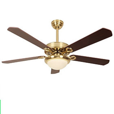 Quạt trần đèn S121 SuperVilighting hàng chính hãng trang trí phòng khách quán cà phê động cơ đồng cánh gỗ cánh 1.32m