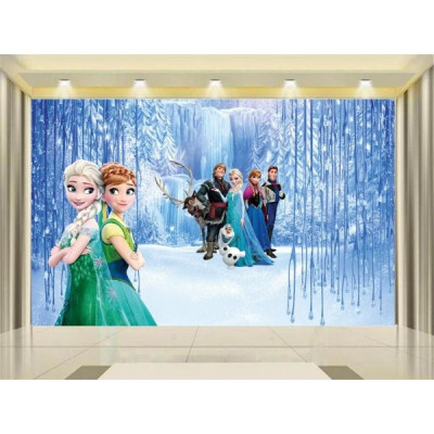 Tranh dán tường 3d công chúa elsa - tránh dán phòng bé - tranh dán tường mầm non TB25