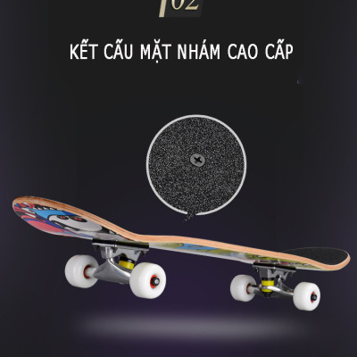 Ván Trượt Thể Thao Mặt Nhám Kích Thước 80cm Chịu Lực 120kg Đại Nam Sport  + Kèm Túi Đựng Ván (Chọn Màu)