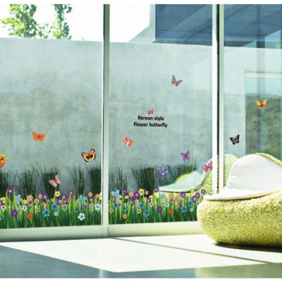 [ Size Lớn ] Decal dán tường kết hợp Bụi Tre - Cửa Sổ - Chân Tường Hoa AM9104-AY701-AY823