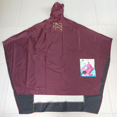 Aó Mưa Vải Dù Tổ Ong Cao Cấp 1 Đầu Nam Nữ Xẻ Tà Bóng Kính Đèn Chống Thấm-Đỏ Đô