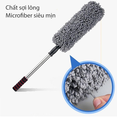 Chổi lau bụi ô tô xe hơi nhà cửa sợi dầu siêu mềm chuyên dụng có thể kéo dài cán